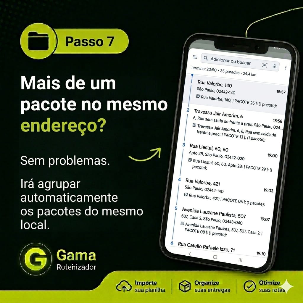 Passo 7: Múltiplos pacotes